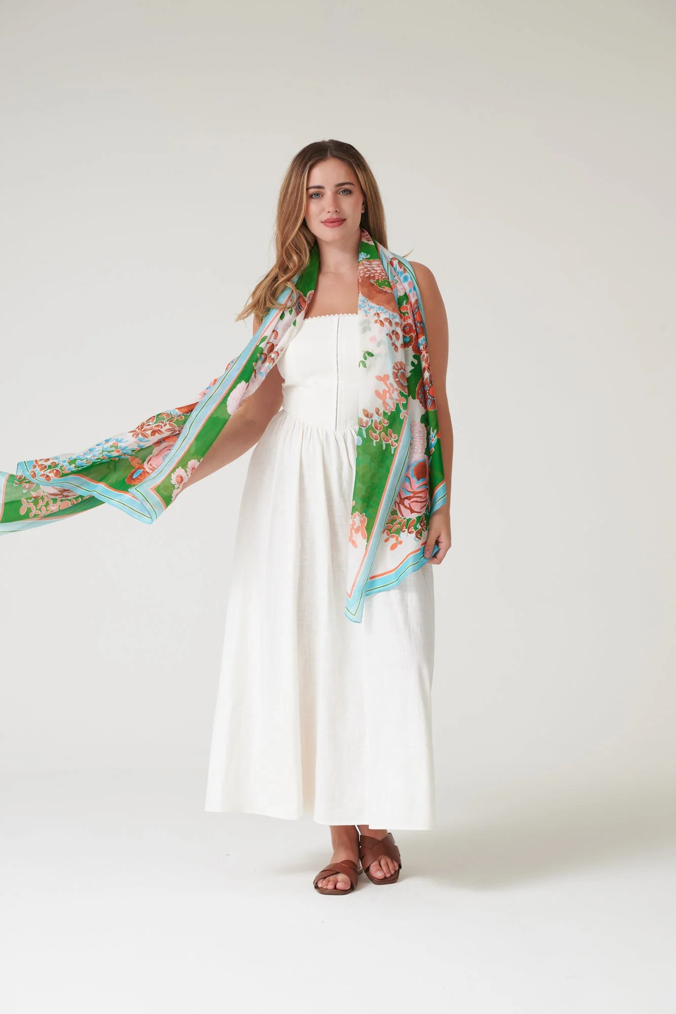 Kitsch Bouquet Green Scarf - Image 6