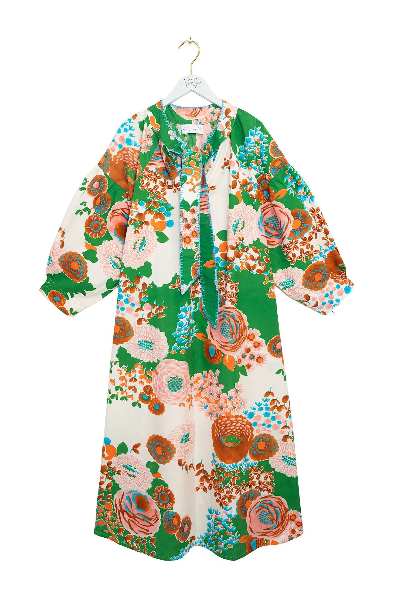 Kitsch Bouquet Green Tie Dress - Image 4
