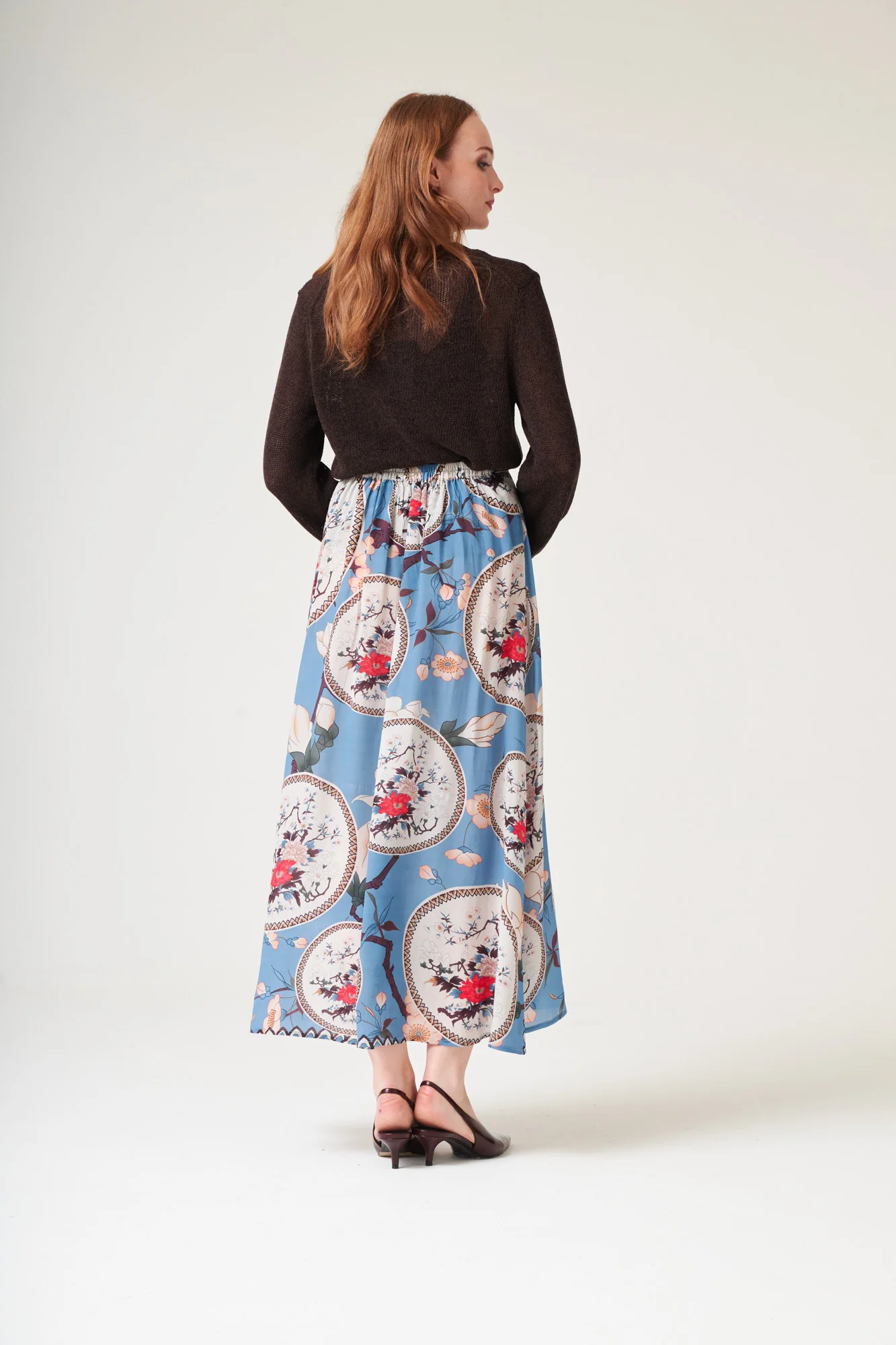 Magnolia Plates Blue A-line Maxi Skirt - Image 5