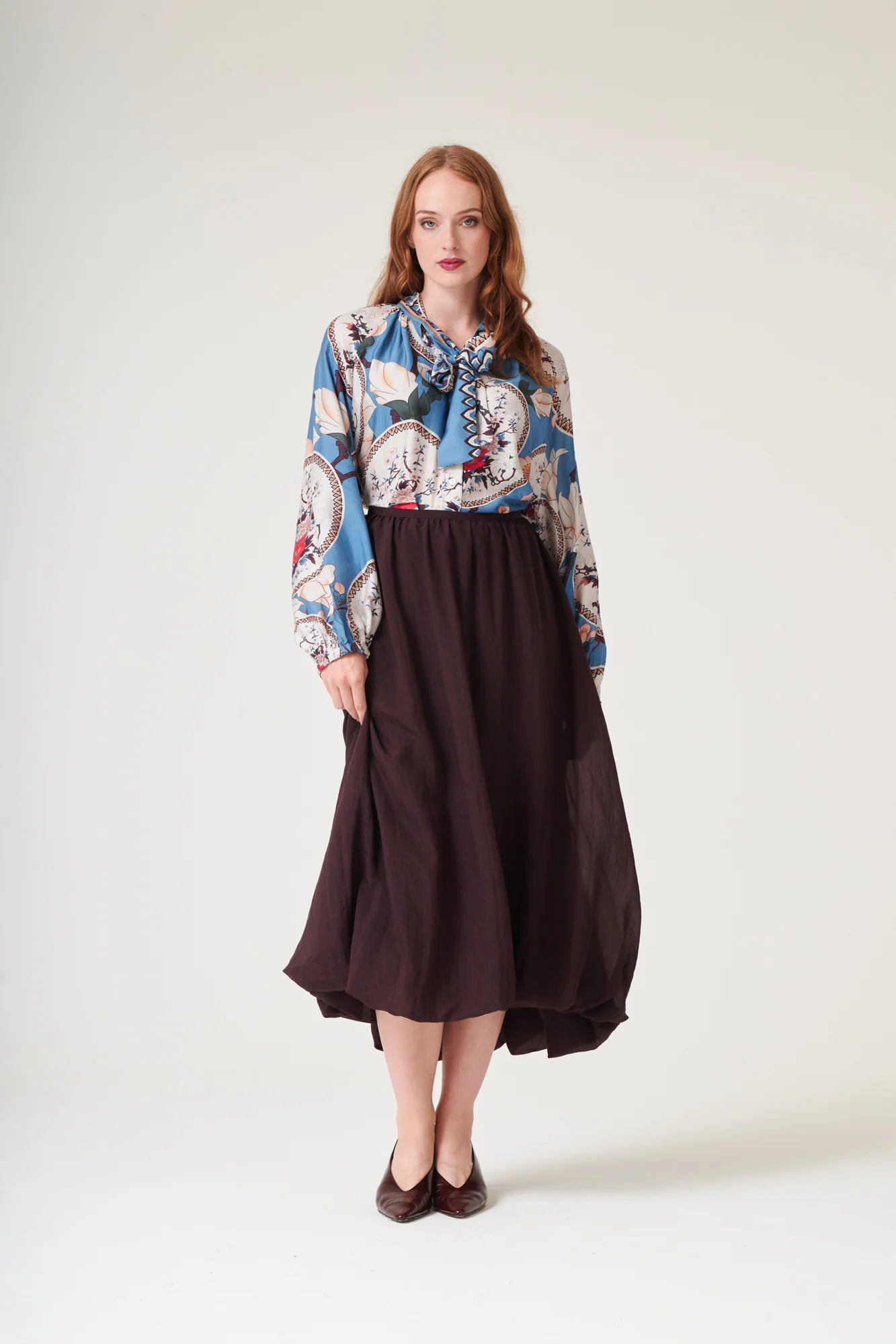 Magnolia Plates Blue PussyBow Blouse - Image 3