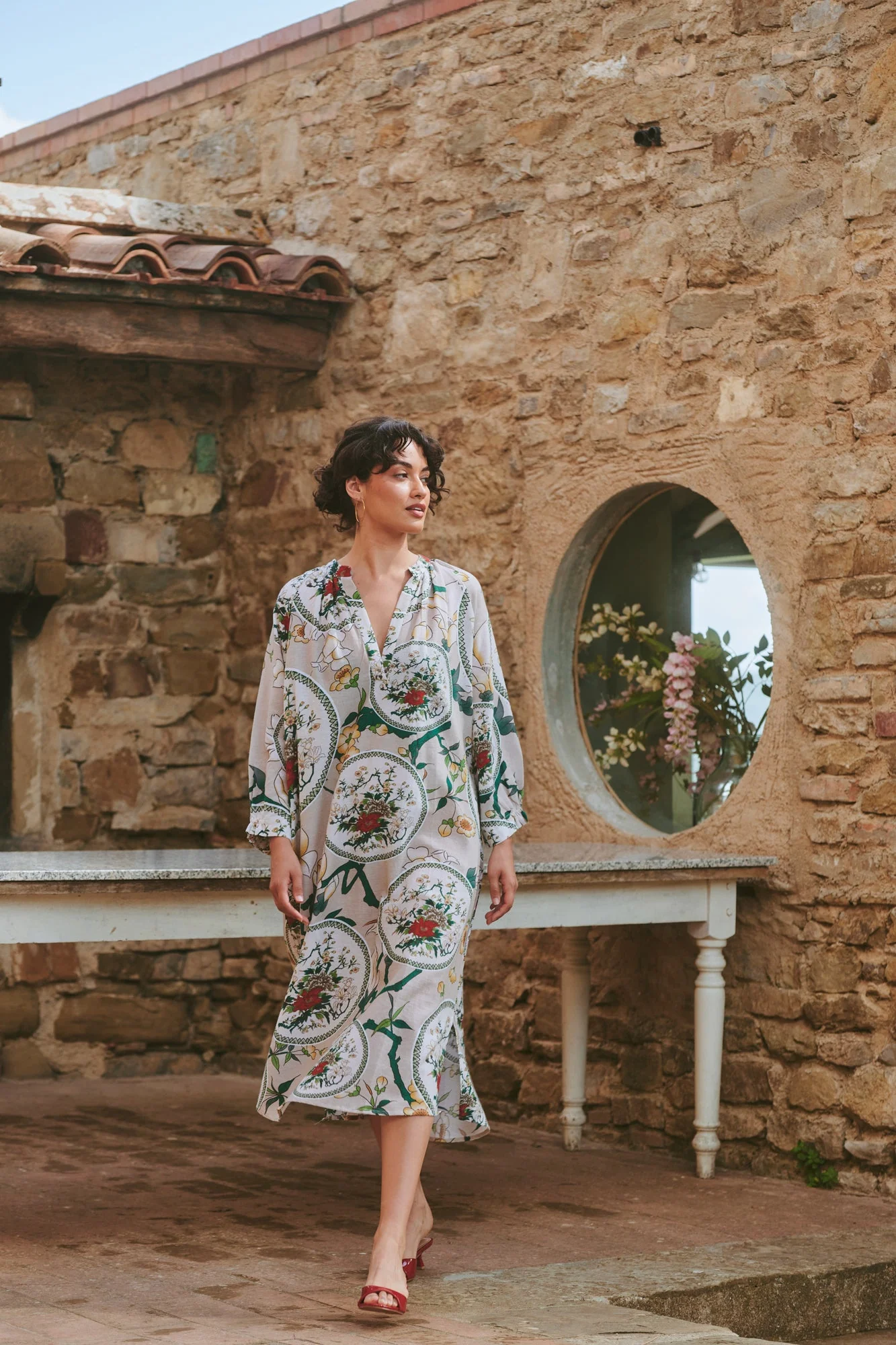 Magnolia Plates Putty Raglan Dress
