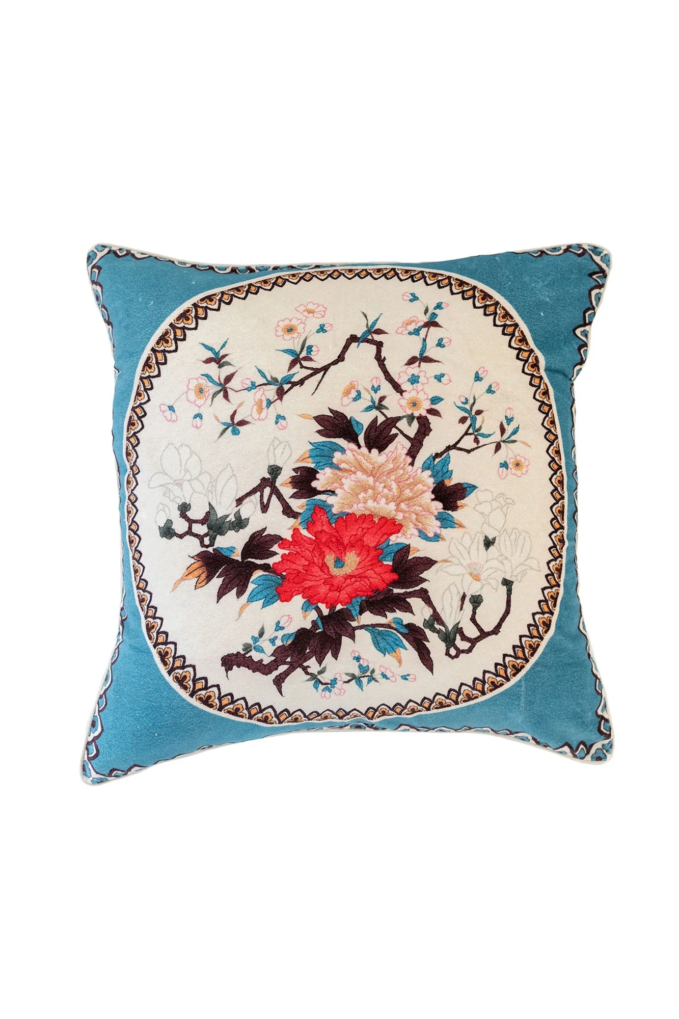 Magnolia Plates Blue Cushion - Image 3