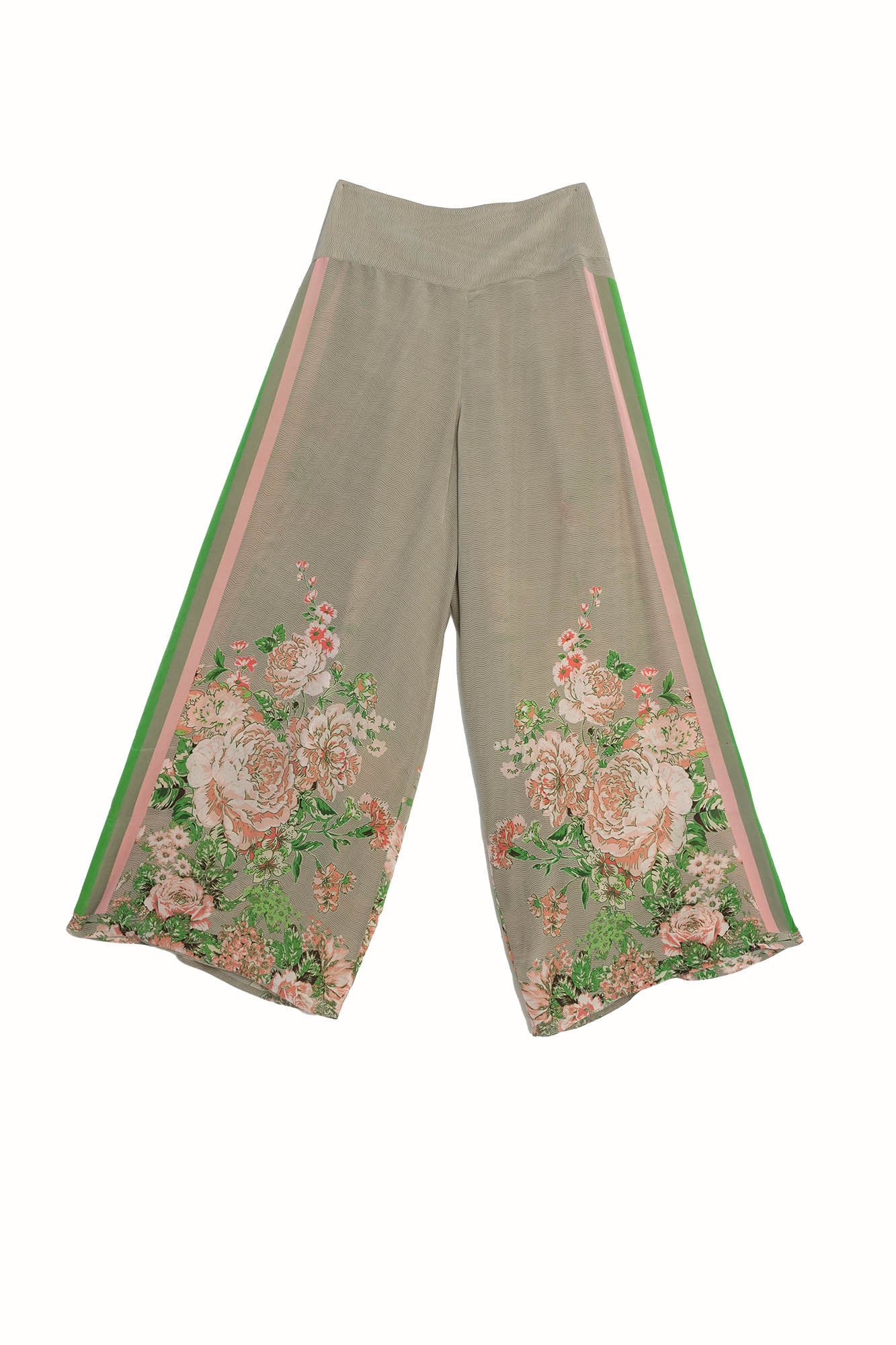 Neon Rose Beige Crepe Palazzo Pants - Image 2