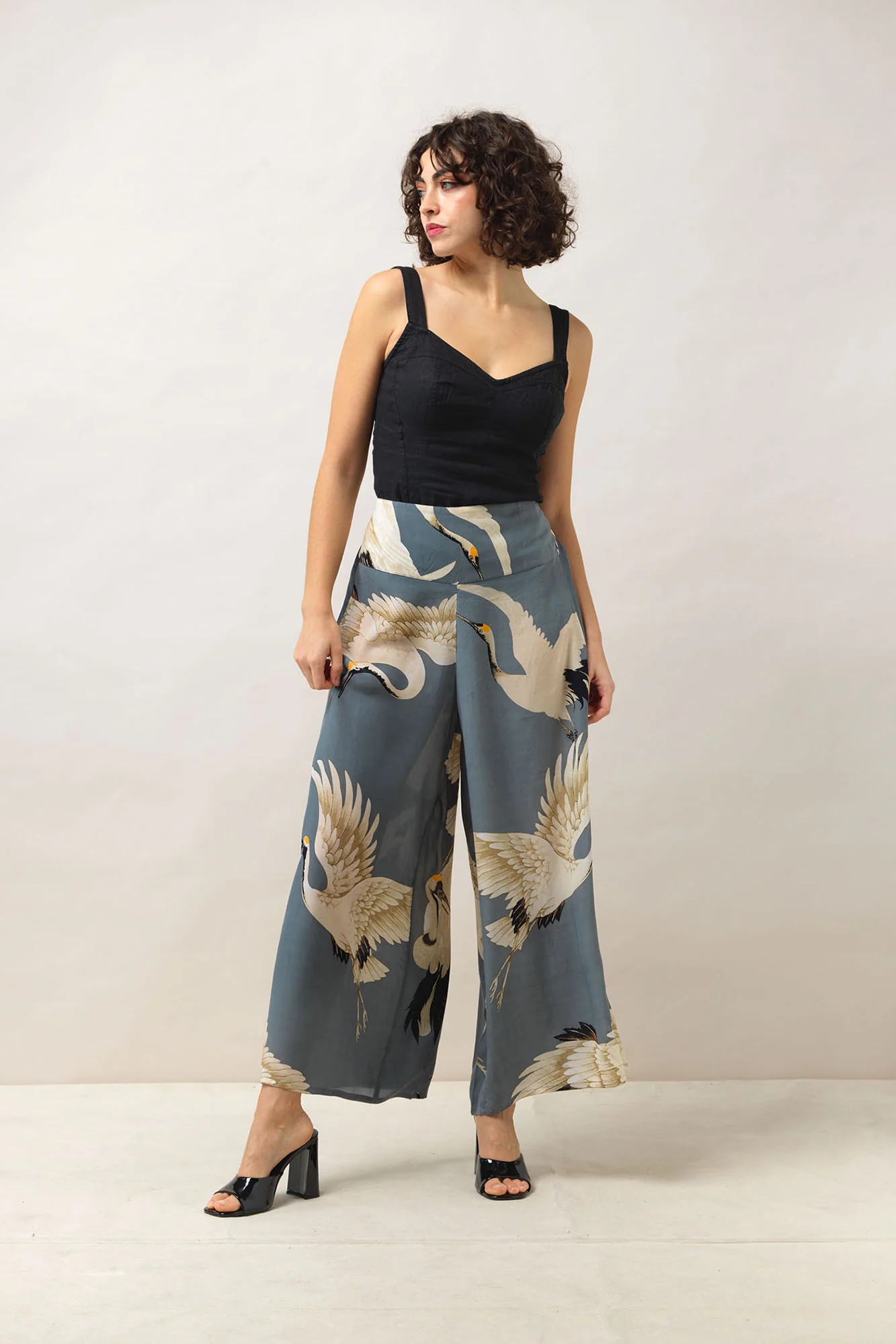 Stork Slate Crepe Palazzo Pant - Image 2