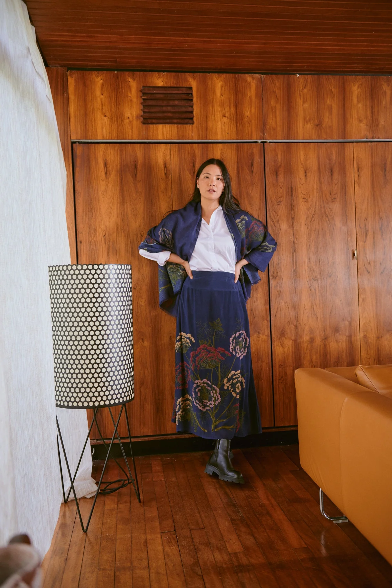 Parsley Seed Navy A-line Maxi Skirt - Image 3