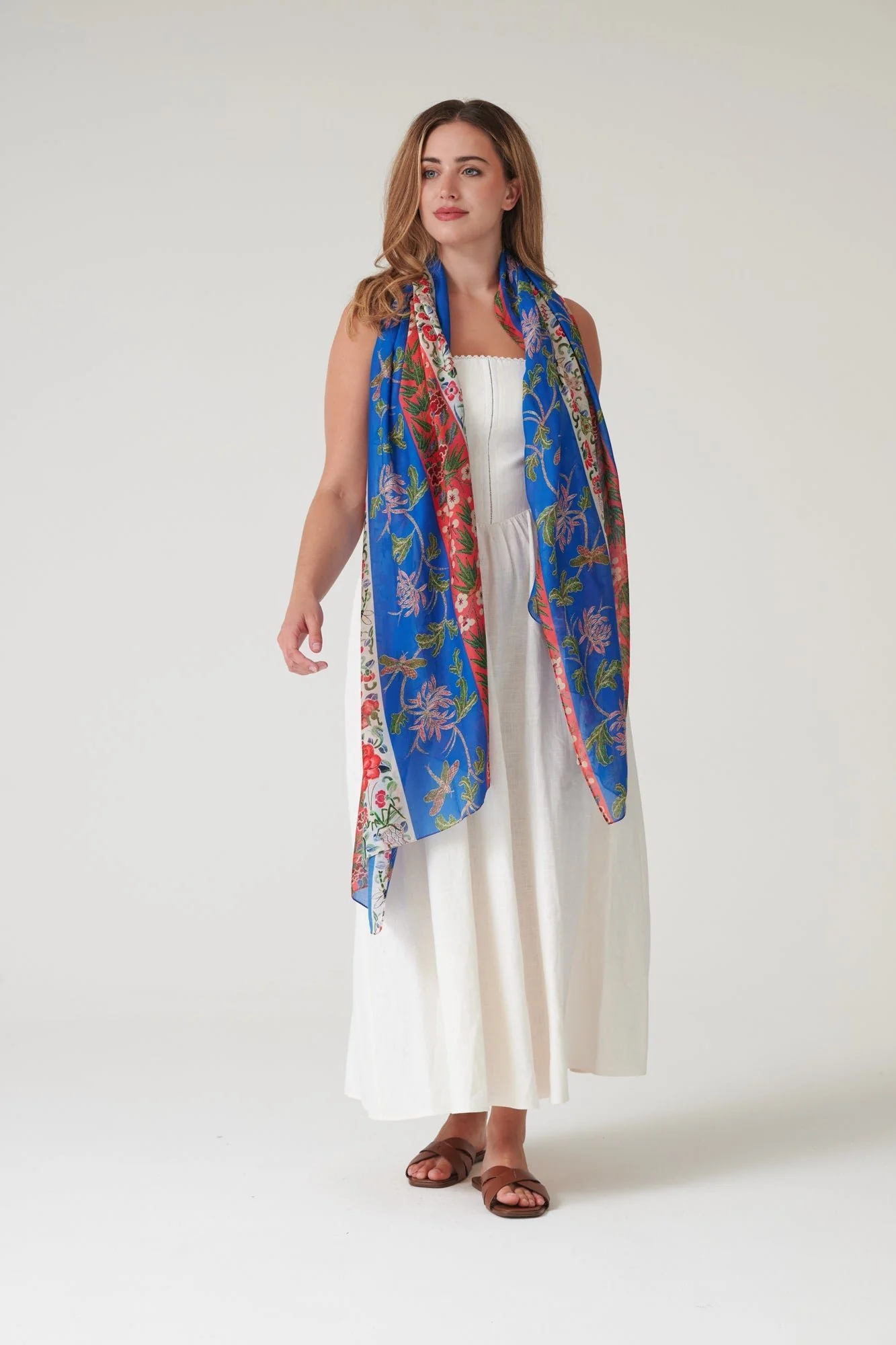 Ribbons Cobalt Scarf