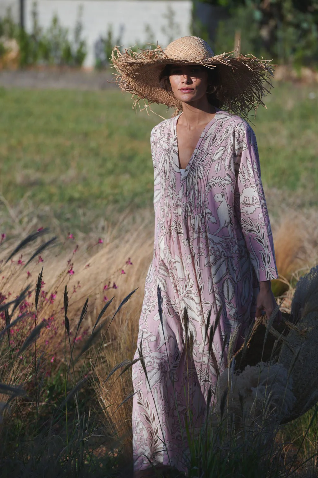 Sphinx Pink Pinch Pleat Dress - Image 3