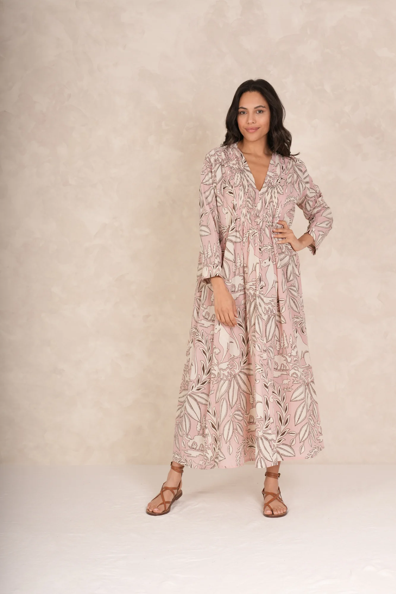 Sphinx Pink Pinch Pleat Dress - Image 4