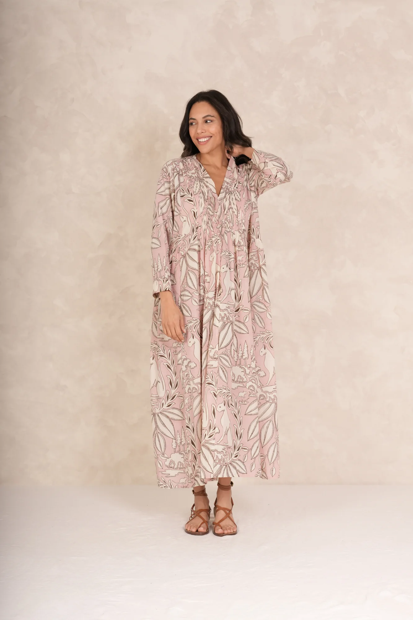 Sphinx Pink Pinch Pleat Dress - Image 8