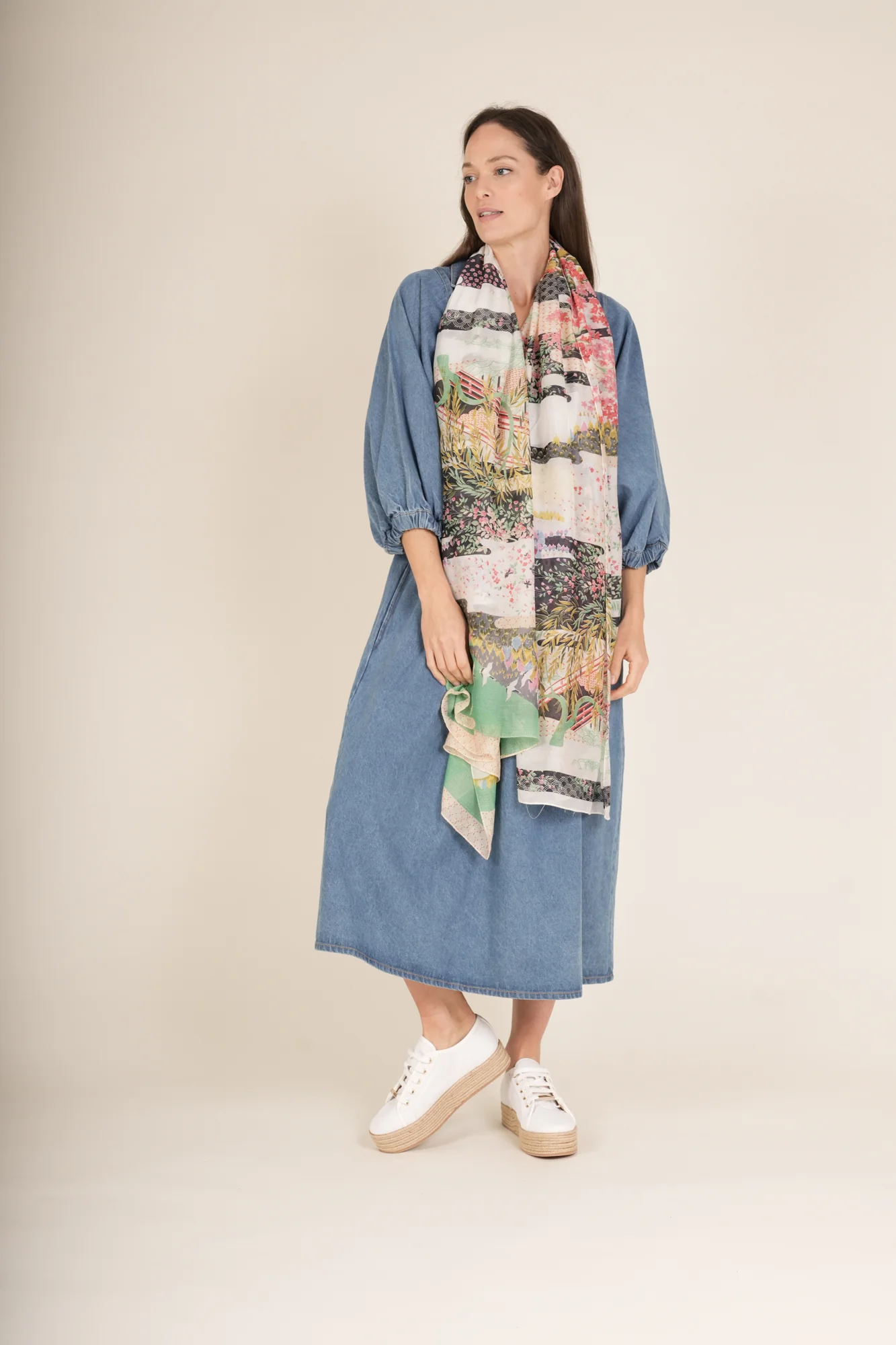 Spring White Scarf - Image 2