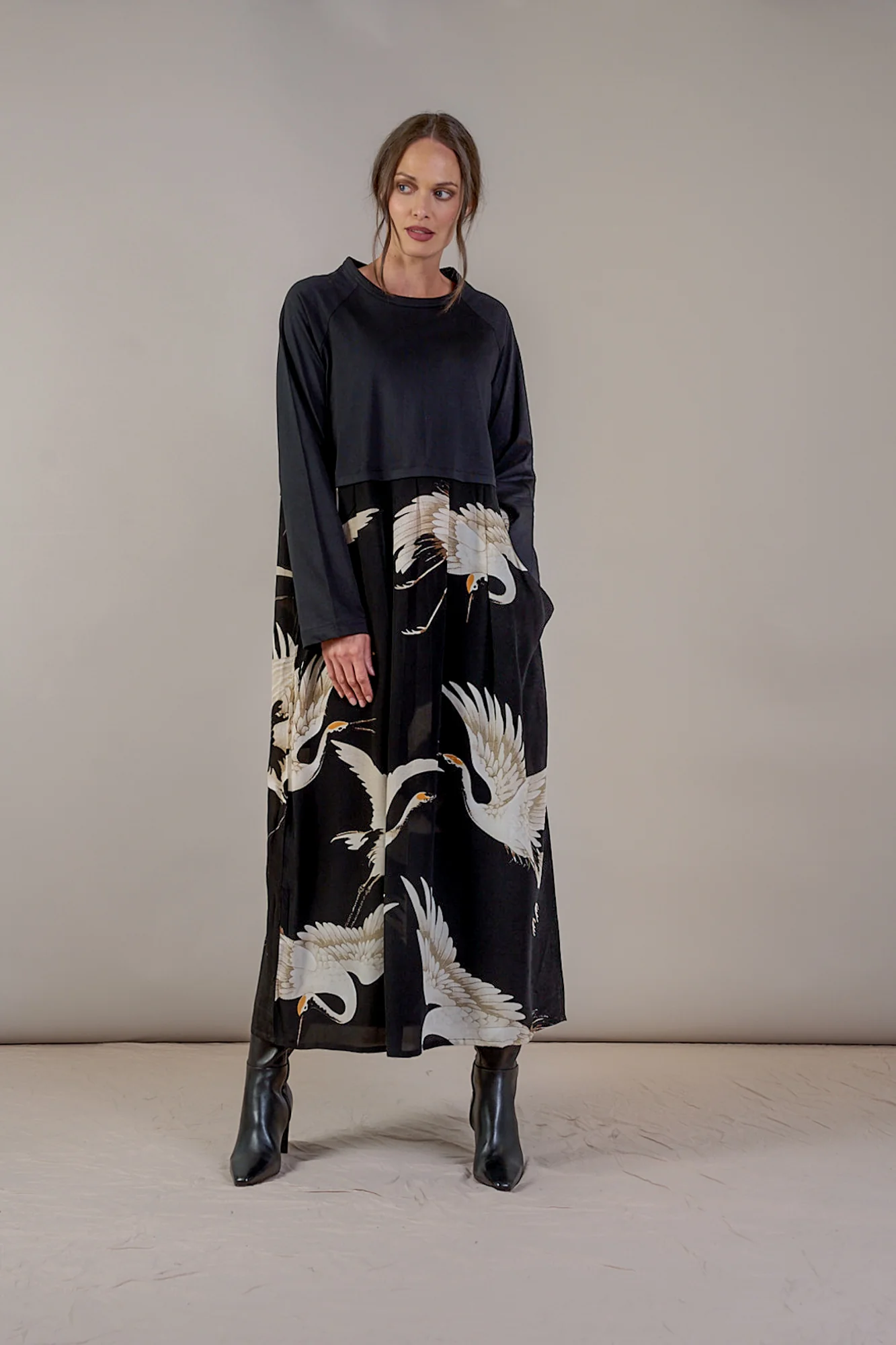 Stork Black Slouch Dress - Image 2