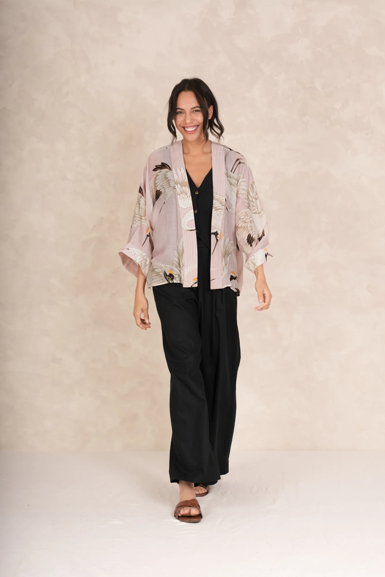 Stork Plaster Pink Kimono - Image 2