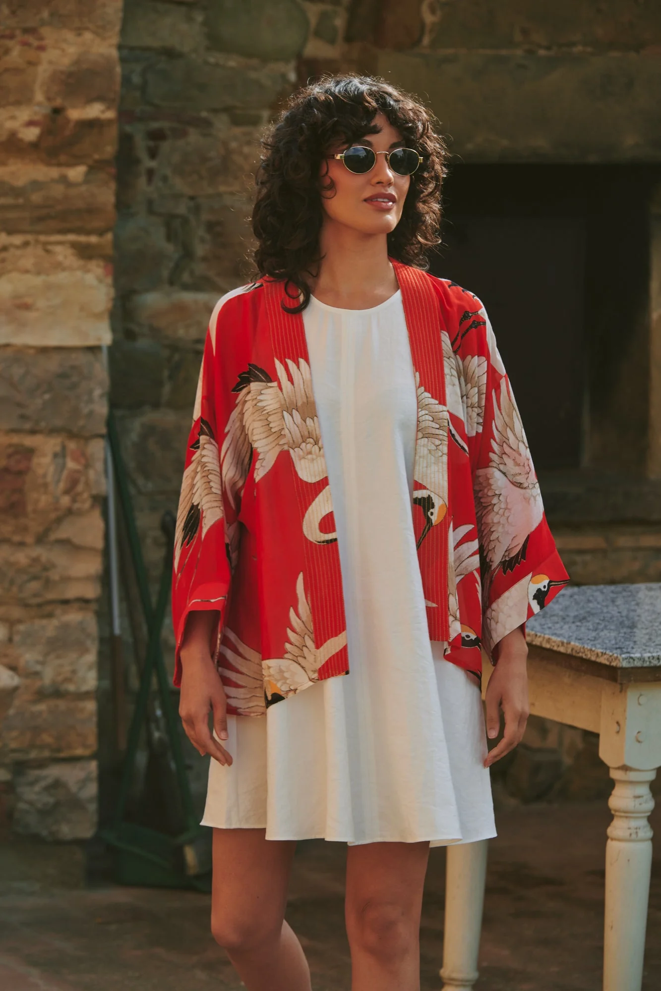 Stork Scarlet Kimono - Image 2