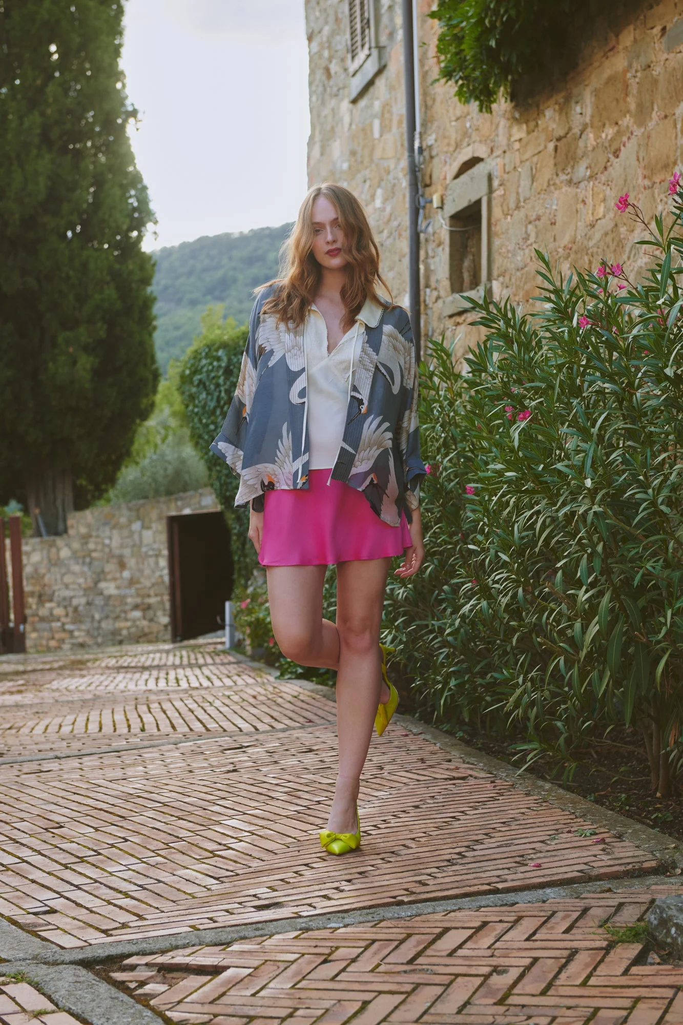 Stork Slate Kimono