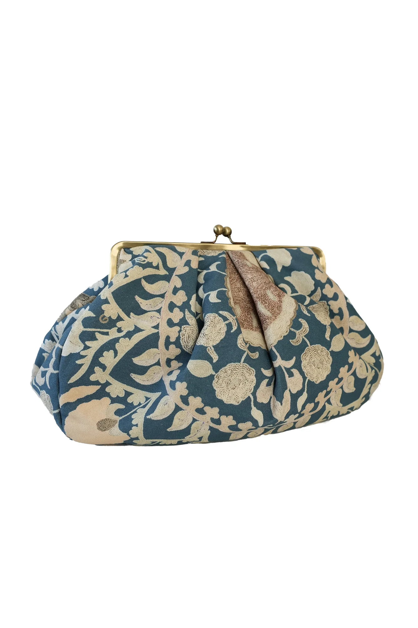 Susani Blue Kiss Lock Clutch Bag