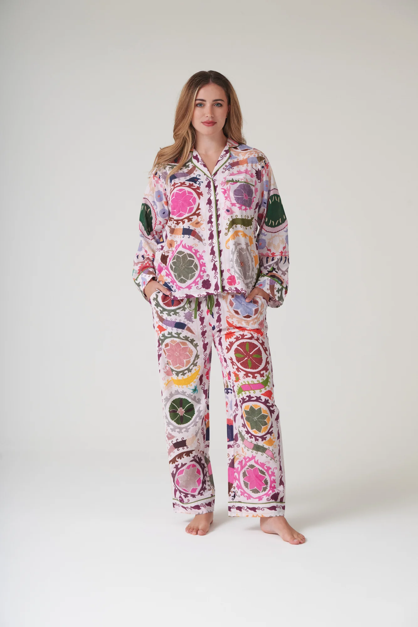 Susani Pink Cambric Pyjama Set - Image 2