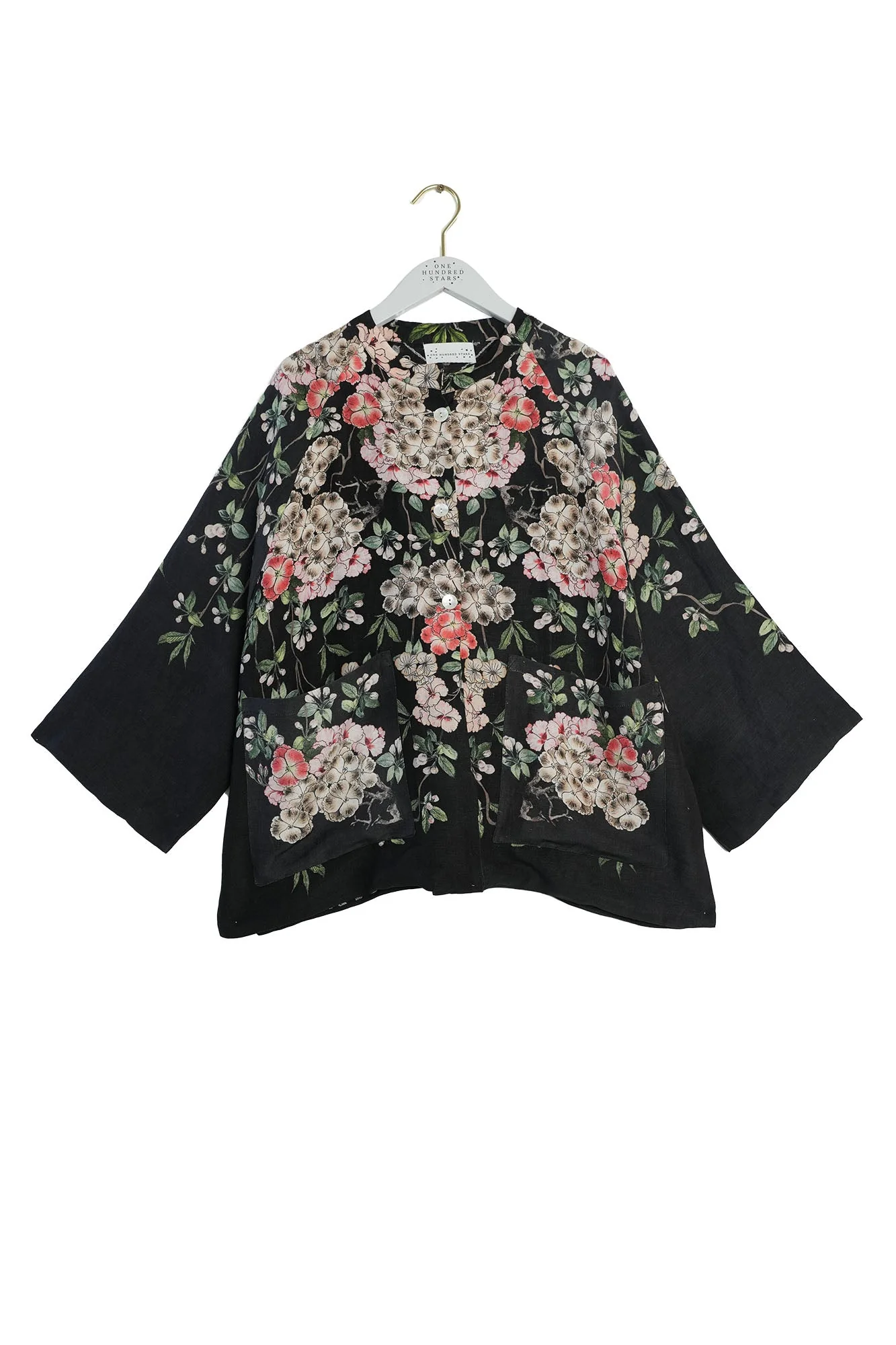 Trailing Blossom Black Summer Jacket - Image 2