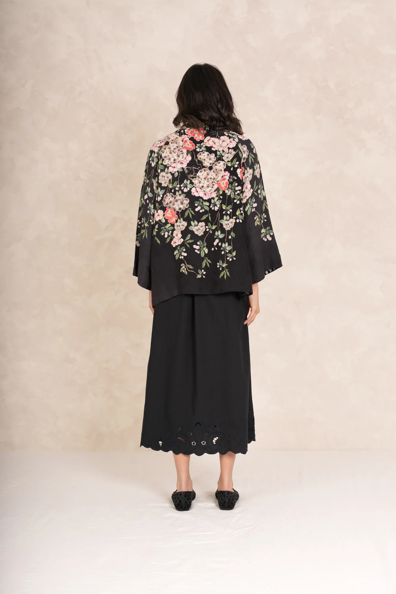 Trailing Blossom Black Summer Jacket - Image 4