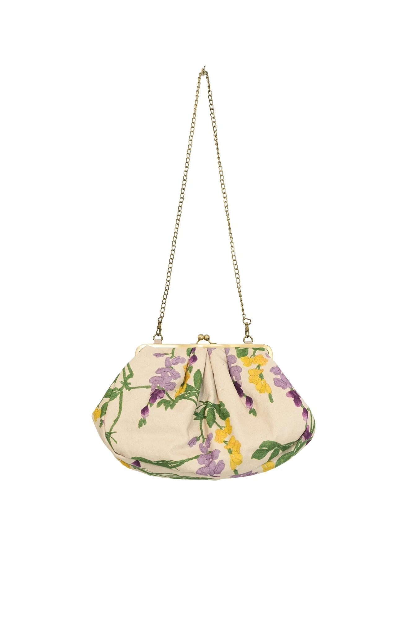 Wisteria Lilac Kiss Lock Clutch Bag